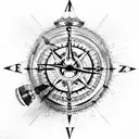 Inside dream catch compass  tattoo design idea