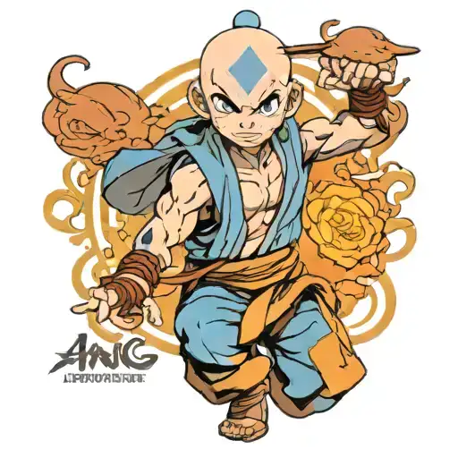Aang from the last airbender tattoo design idea