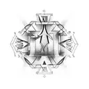 Write 145 in Roman numerals tattoo design idea