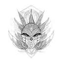 seraphim, intricate feathers tattoo design idea