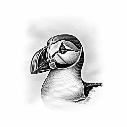 Puffin with Irish triquerta  tattoo design idea