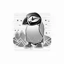 Puffin with Irish triquertra  tattoo design idea