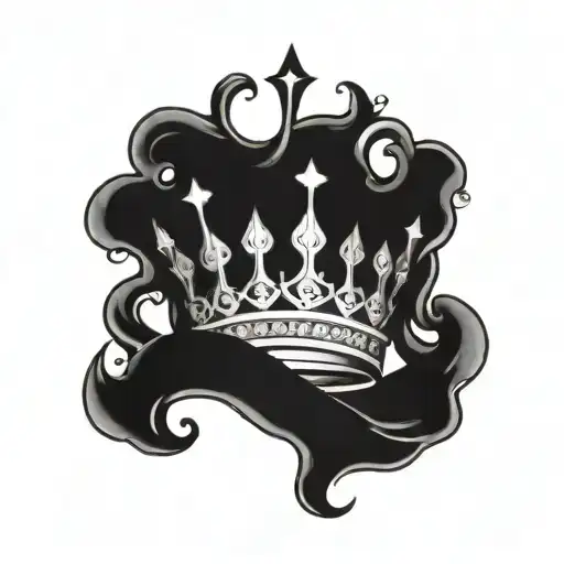 a crown with the letters T J D instead of diamonds on the top tattoo design idea