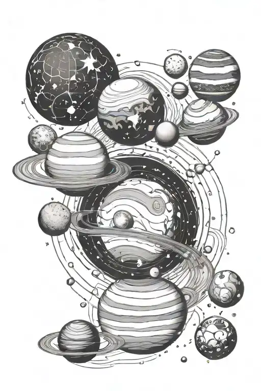 Solar System tattoo design idea