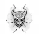 ghostface reflection in knife tattoo design idea