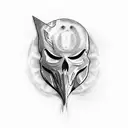 ghostface reflection in knife tattoo design idea