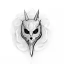 ghostface reflection in knife tattoo design idea