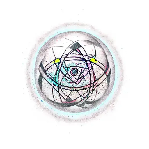 Atom tattoo design idea