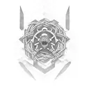 Atom tattoo design idea