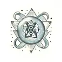 Atom tattoo design idea