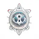 Atom tattoo design idea