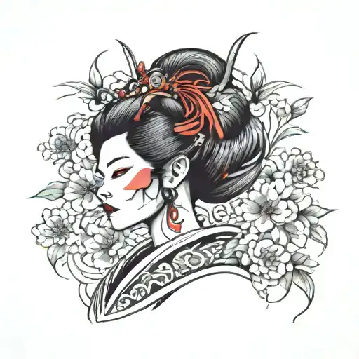 geisha tattoo design idea