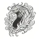 Phoenix rising from flames tattoo design idea