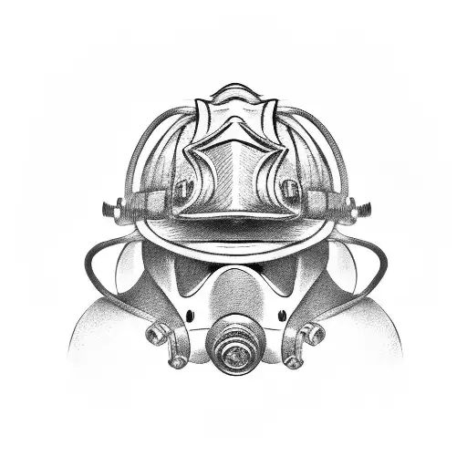 firefighter helmet tattoo design idea
