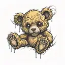 ripped teddy bear tattoo design idea