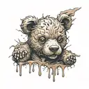 ripped teddy bear tattoo design idea