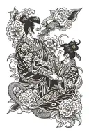 shaking hands holding tattoo design idea