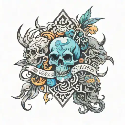 friend group of three guys named CNS tattoo design idea