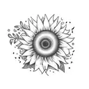 musicp notes, happy, daughter, urban, graffiti, sunflowers tattoo design idea