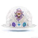 An intricate army helmet adorned with blooming flowers tattoo design idea