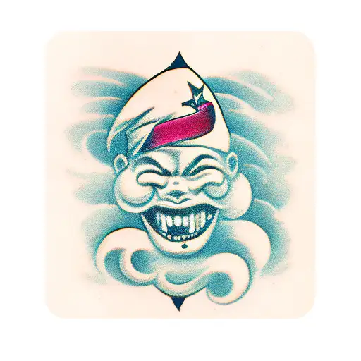 laugh now cry later tattoo design idea