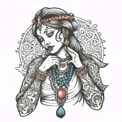 Nikki with prayer beads tattoo design idea
