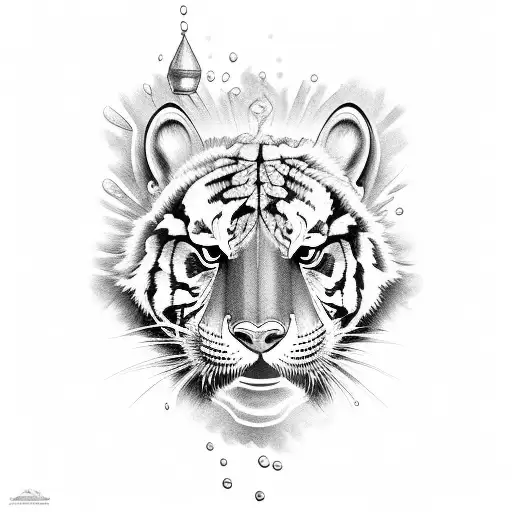 water tiger  tattoo design idea