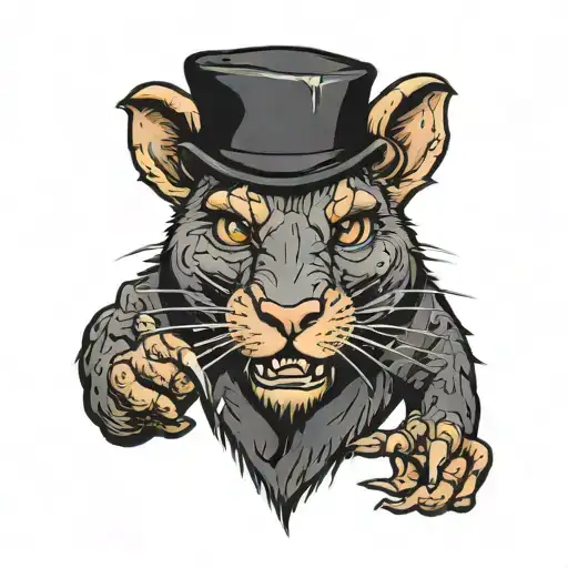 all black river rat that also says River Rat tattoo design idea