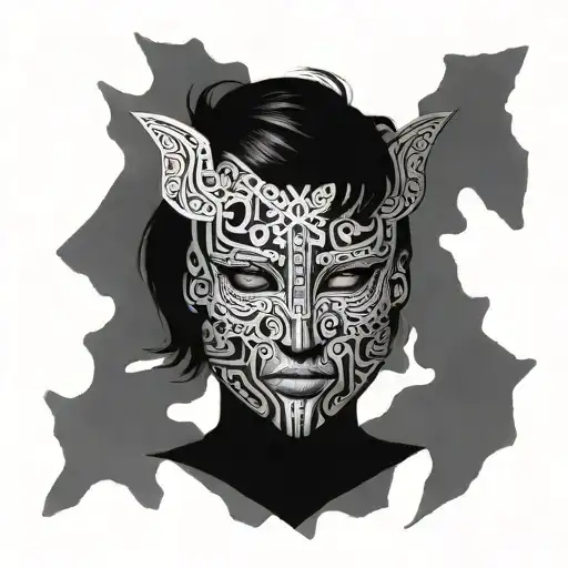 Boris brejcha mask tattoo design idea
