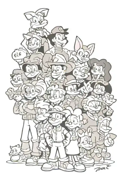  90s cartoon  tattoo design idea