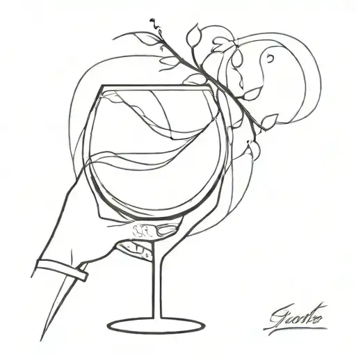 glass of wine tattoo design idea