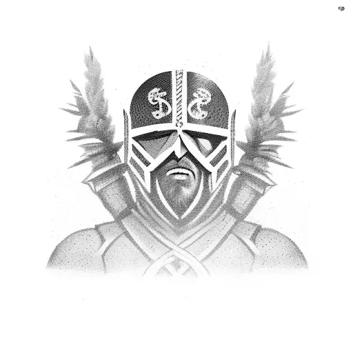 lone gladiator in an arena tattoo design idea