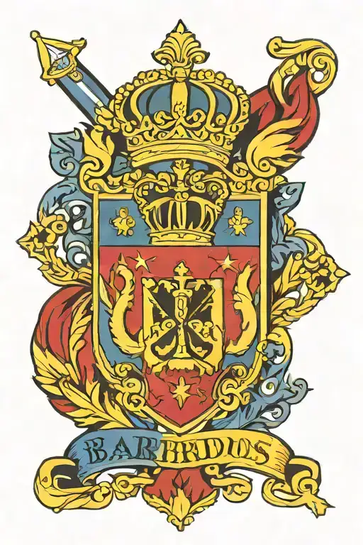 Barbados flag tattoo design idea