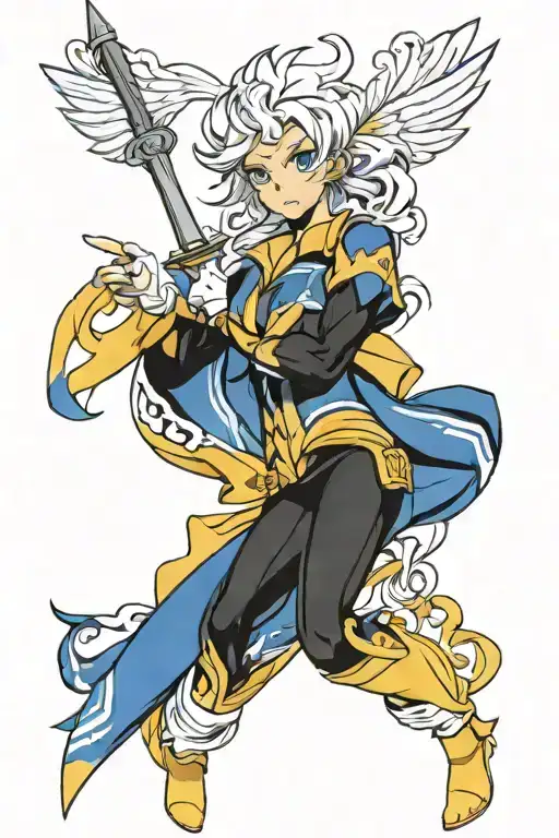 Barbados flag flying tattoo design idea