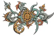 Barbados trident tattoo design idea