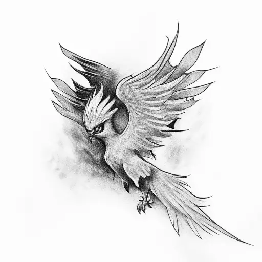 pheonix with semicolon  tattoo design idea