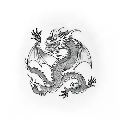 dragon cute tattoo design idea