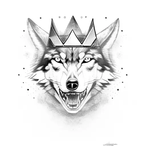 Handball player with a wolf crown tattoo design idea