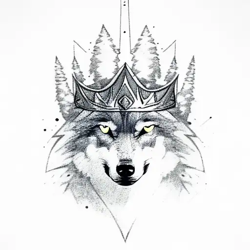 Wolf crowned as the handball champion tattoo design idea