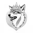 Handball player with a wolf crown tattoo design idea
