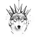 Handball player with a wolf crown tattoo design idea