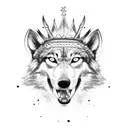 Handball player with a wolf crown tattoo design idea