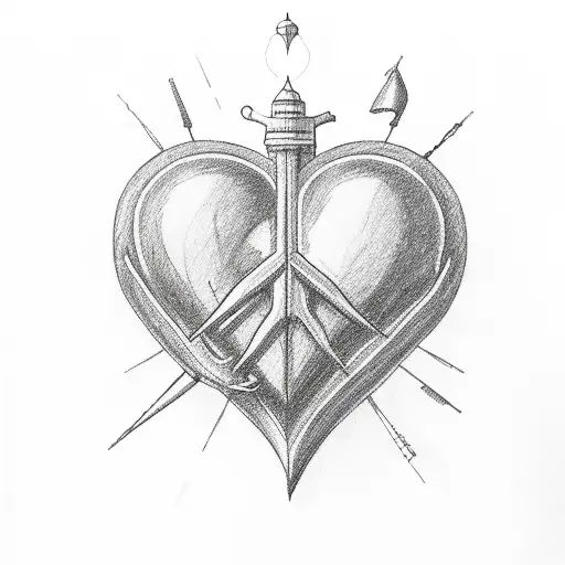 Heart , amour, plane, freedom, Peace  tattoo design idea