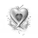 Heart , amour, plane, freedom, Peace  tattoo design idea
