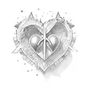 Heart , amour, plane, freedom, Peace  tattoo design idea