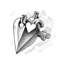 Heart, plane tattoo design idea