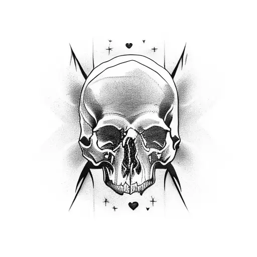 sleeve tatoo of skulls, dark, broken heart, and sexy female tattoo design idea