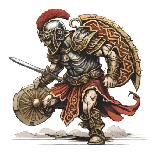Roman Centurion full body tattoo design idea