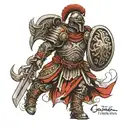 Roman Centurion full body tattoo design idea