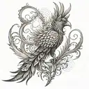 Incorporate the image of a phoenix bird into a medical symbol, representing the client's passion for both medicine and mythology tattoo design idea